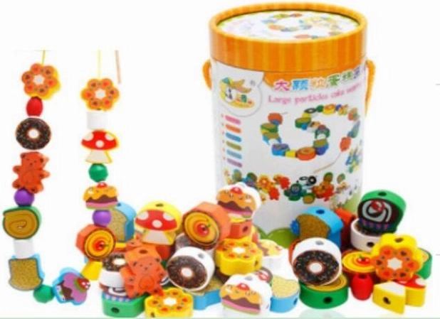 Perles en bois biscuits 70 pcs – kit créatif Zrób To Sam