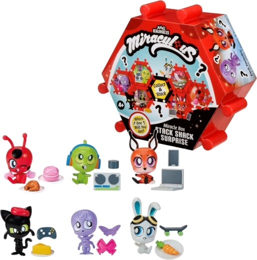 Miraculous Shack Stack Surprise mini dôme avec figurine Kwami et accessoires - 1 pièce