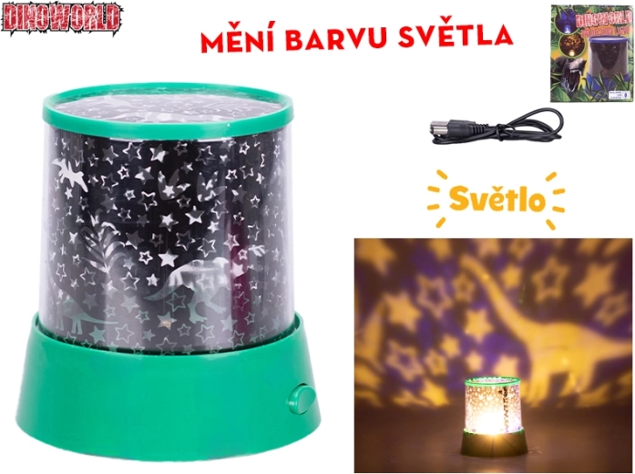 Lampe projecteur pour enfants Dinoworld avec dinosaures, rotation à 360° et couleurs changeantes