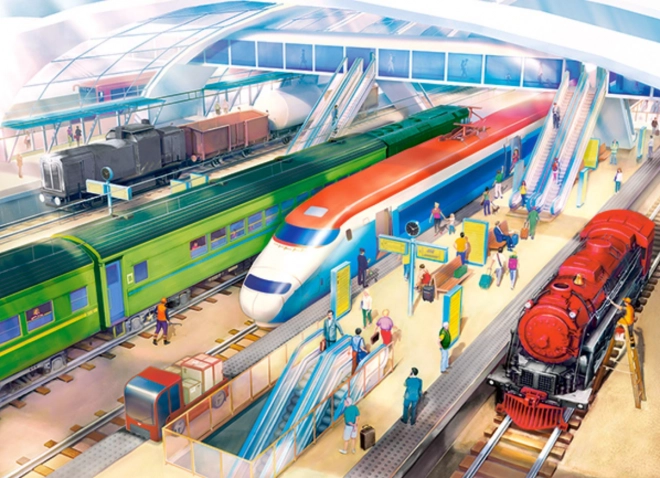 Puzzle 100 pièces Gare ferroviaire