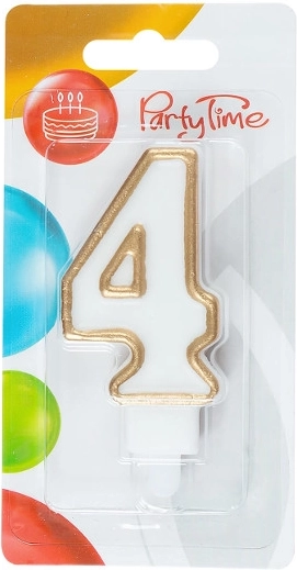 Bougie d’anniversaire dorée chiffre 4