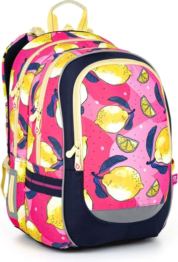 Sac à dos scolaire léger Topgal avec motif citrons coda