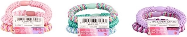 Élastiques à cheveux tressés colorés Create It! (3 pcs)