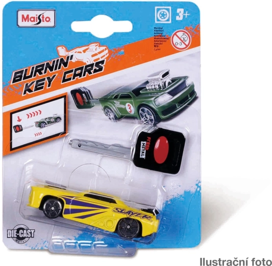 Maisto Burnin’ Key Cars 3 – petite voiture en métal à clé (assortiment)