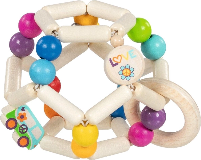 Anneau tactile avec bille arc-en-ciel élastique - 1 pièce