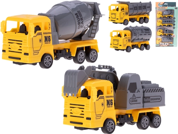 Set de véhicules de chantier à rétrofriction 13 cm, 4 pcs