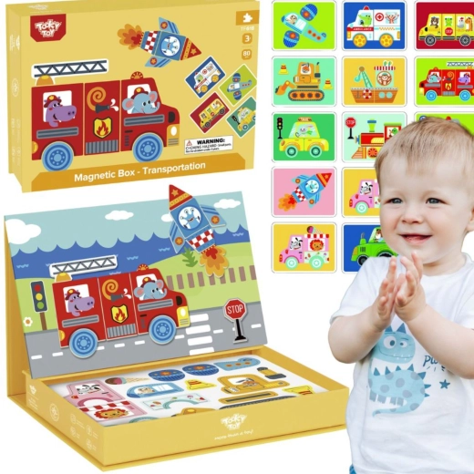 Puzzle éducatif magnétique dans une boîte TOOKY TOY, 80 pièces