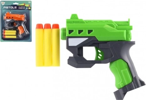 Pistolet à fléchettes en mousse 12 × 14 cm, 3 fléchettes, 2 couleurs
