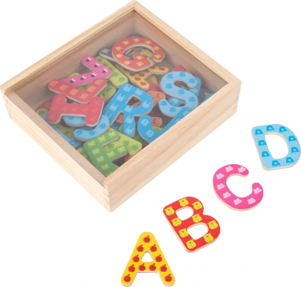 Petites lettres magnétiques en bois colorées Small Foot 37 pcs
