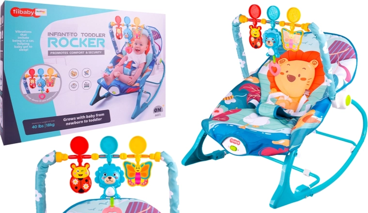 Transat et balancelle avec vibrations lion bleu