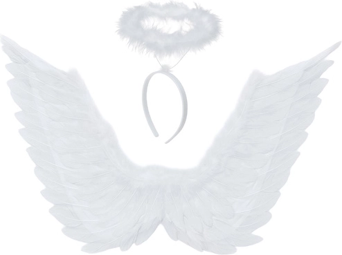 Ailes d’ange Ruhhy avec auréole blanches 46 × 48 cm - 1 pièce