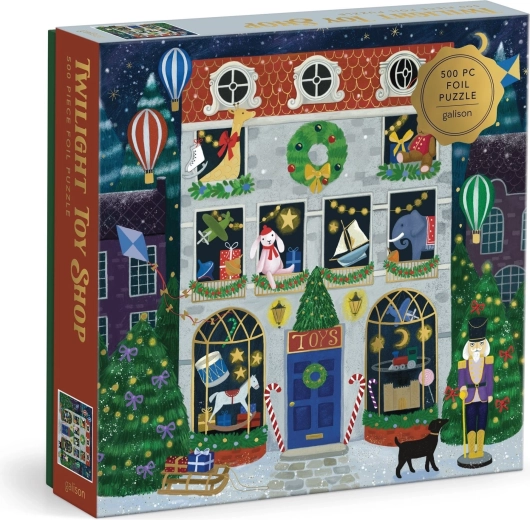 Puzzle carré métallique Galison La boutique de jouets sombre, 500 pièces