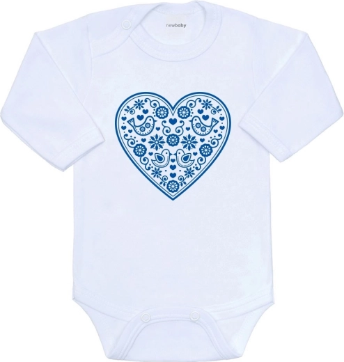 Body bébé New Baby avec imprimé folklorique cœur bleu, taille 68