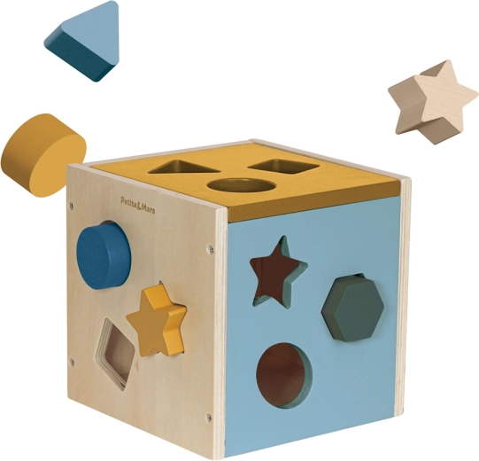 Petite&Mars cube trieur en bois Gravity Wood of Mars Cosmic Blue