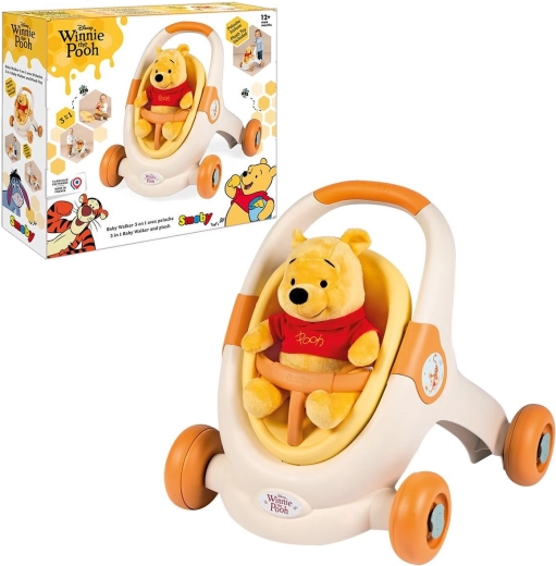 Trotteur Winnie l’Ourson 3 en 1 avec peluche