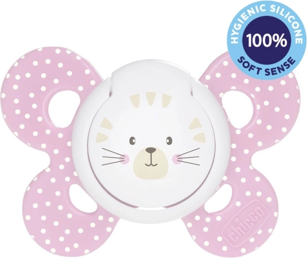 CHICCO tétine Physio Comfort en silicone 6–16 mois – chat, 1 pc