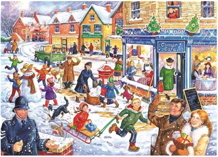 Puzzle Joies hivernales en ville, 250 grandes pièces