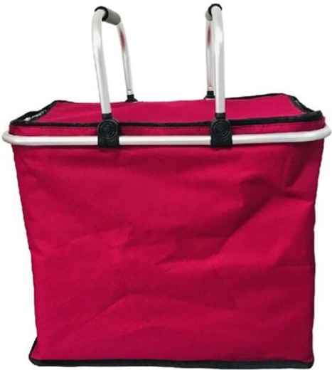 Panier de courses isotherme pliable, rouge, 47 × 26 × 39 cm