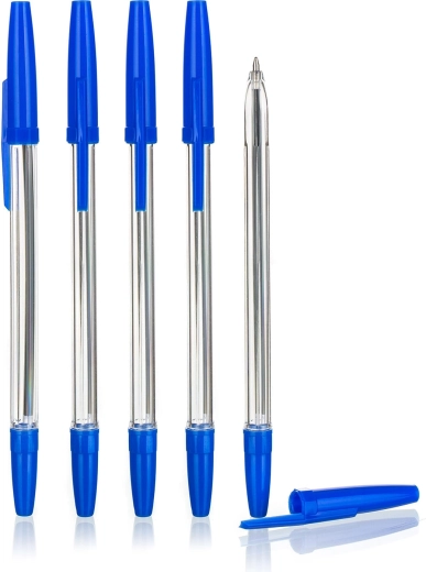 Stylo jetable Mo – lot de 5 pièces, encre bleue