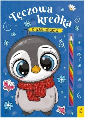 Pingouin – coloriages avec crayon pastel arc-en-ciel