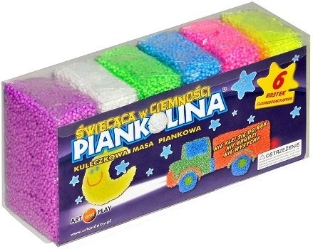 Pâte à modeler lumineuse Piankolina – set de 6 couleurs