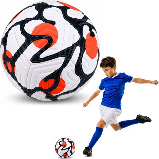 Ballon de football d’entraînement taille 5 (env. 22 cm) blanc-orange
