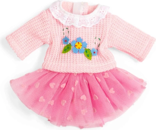 Bigjigs Toys jupe en tulle rose et pull pour poupée 28 cm