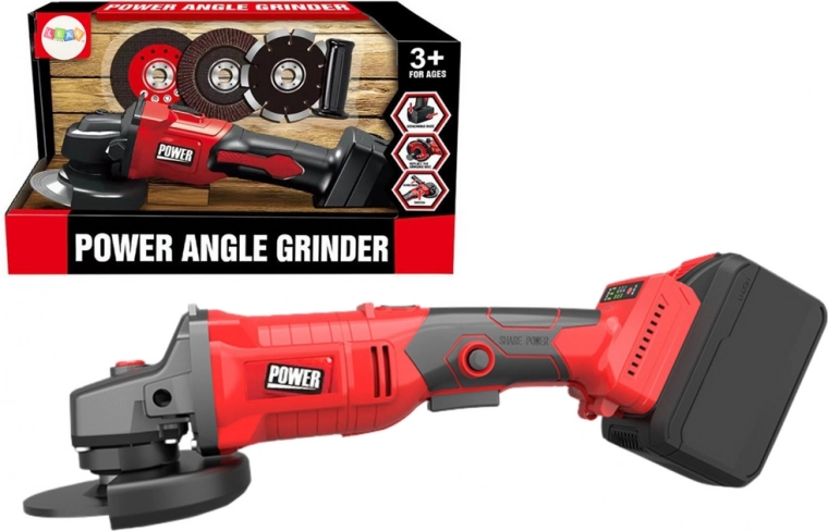 Meuleuse pour enfants rouge à batterie avec disques interchangeables