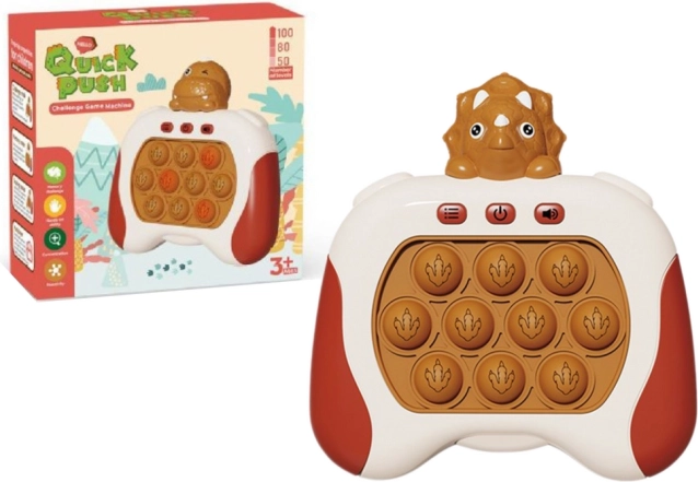 Jeu sensoriel triceratops Pop It avec lumières et sons, marron