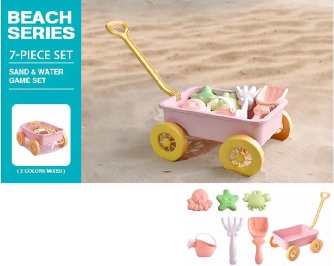 Chariot pour bac à sable avec accessoires – rose