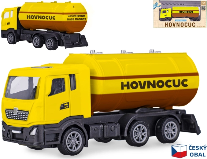 Modèle métallique de camion-citerne d’assainissement 12 cm à rétrofriction