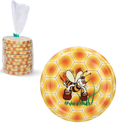 Couvercles de stérilisation 66 mm avec motif d’abeilles, lot de 10 pièces