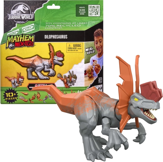Mattel Jurassic World Mayhem Mix-Ups figurine Dilophosaure 2 en 1
