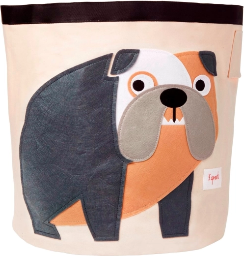 3 Sprouts panier de rangement pour jouets Bulldog Grey