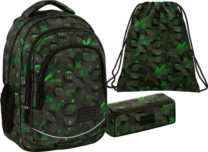 Set scolaire BackUP Datastream 3 en 1 à prix avantageux – sac à dos, trousse et sac