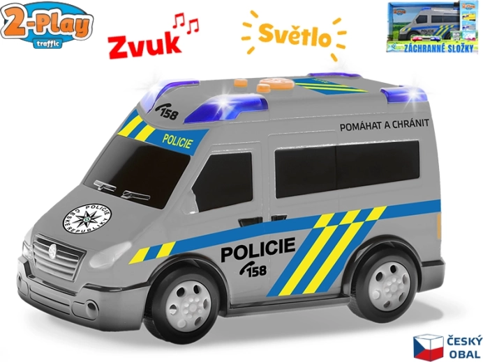 Voiture de police 2-Play au design tchèque avec effets lumineux et sonores