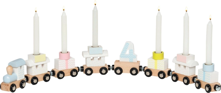 Petit train d’anniversaire magnétique avec bougies et chiffres interchangeables 1–6