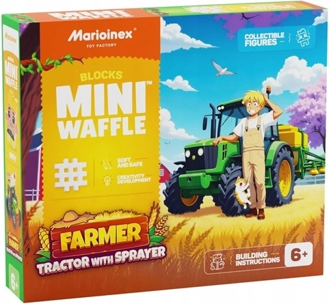 Marioinex Mini Waffle Fermier – tracteur avec pulvérisateur (50 pièces)