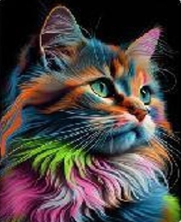 Mosaique de diamants - Chat en couleurs
