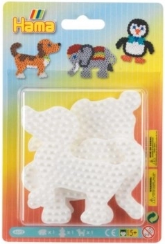 Plaques pour perles à repasser Hama - Éléphant, Pingouin et Chien