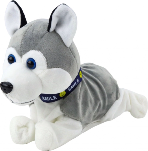 Chien husky en peluche interactif