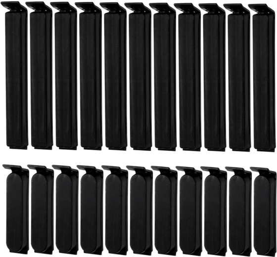 Lot de 22 pinces à sachets – 2 tailles, noir