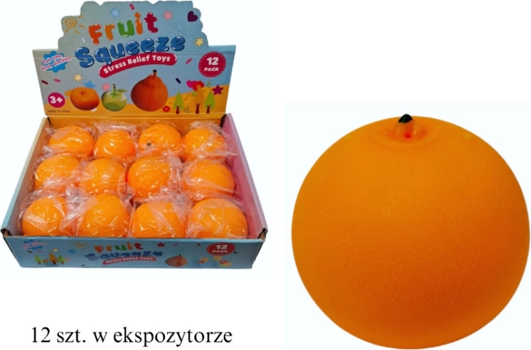 Balle antistress à presser orange - 1 pièce