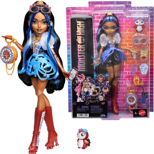 Monster High Robecca Steam poupée 28 cm avec accessoires et animal de compagnie