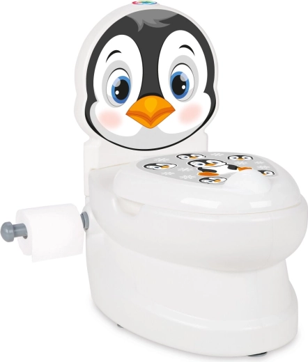 Pot pour enfant JAMARA Pingouin avec son de chasse d’eau et porte-papier toilette