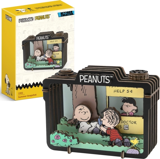 Puremind modèle 3D en bois PEANUTS Snoopy – scène d’été Summer Snapshot