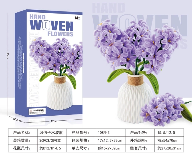 Kit créatif pour fabriquer un bouquet doux de jacinthes avec vase