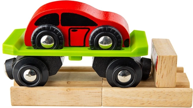 Wagon avec voiture et rails Bigjigs Rail