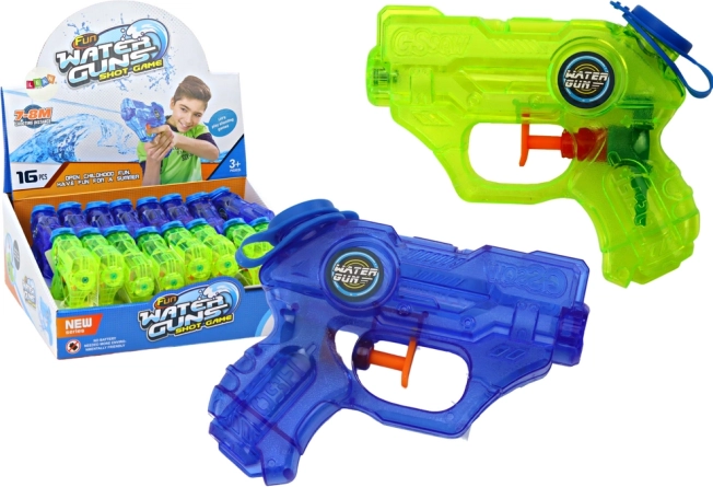 Mini pistolet à eau vert-bleu avec une portée de 7-8 m