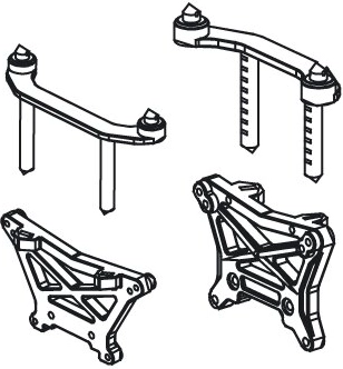 Support d’amortisseurs avant et arrière pour Tiger SR10-CC - 1 pièce